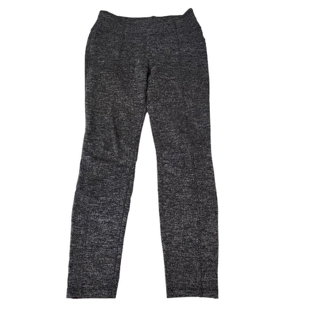 Athleta Leggings Small Herringbone Metro High Waisted Black Gray Stretch 349156